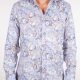 Patterned Linen Shirt French Collar