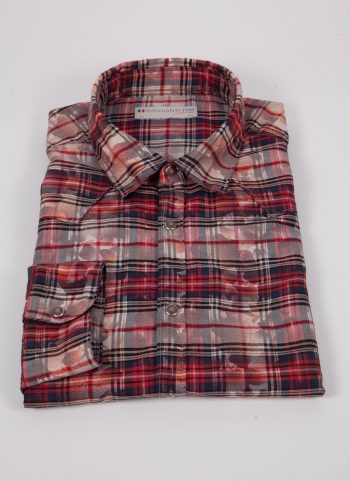 Camicia a quadri con stampa PRUNO-66-571-01