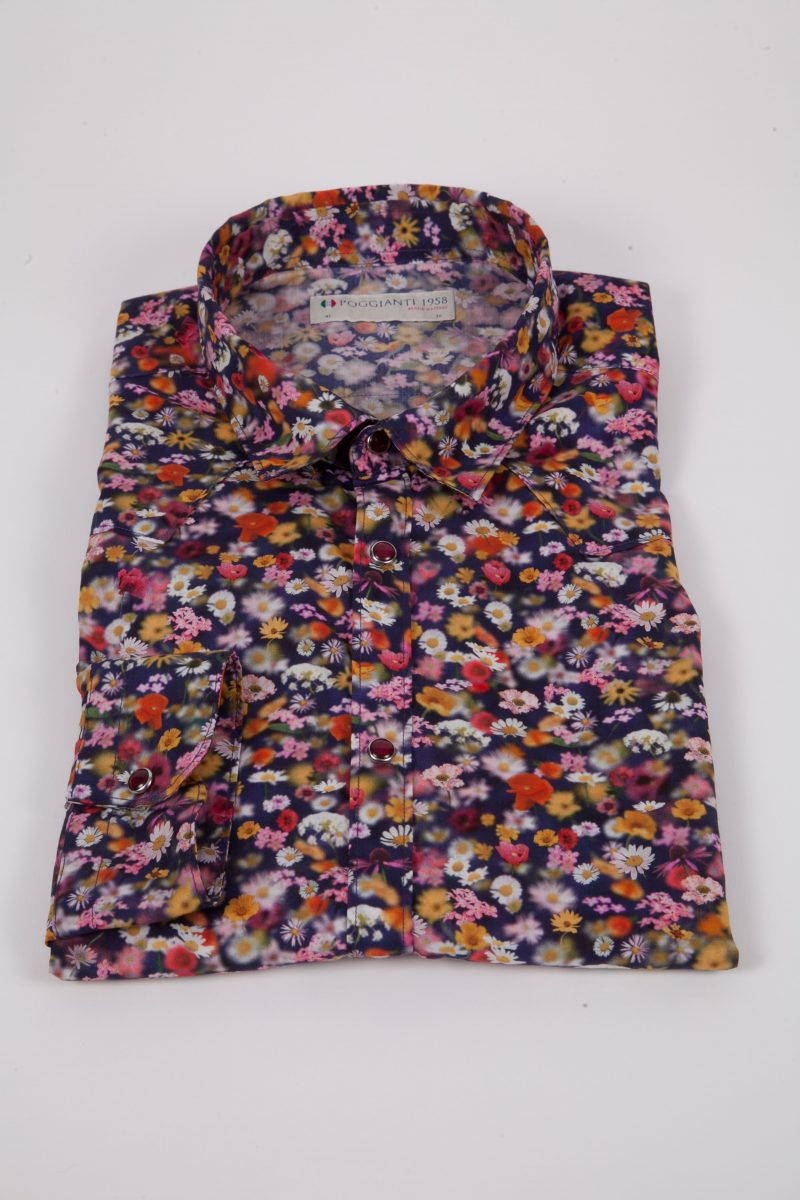 Camicia con stampa floreale PRUNO-66-556-01