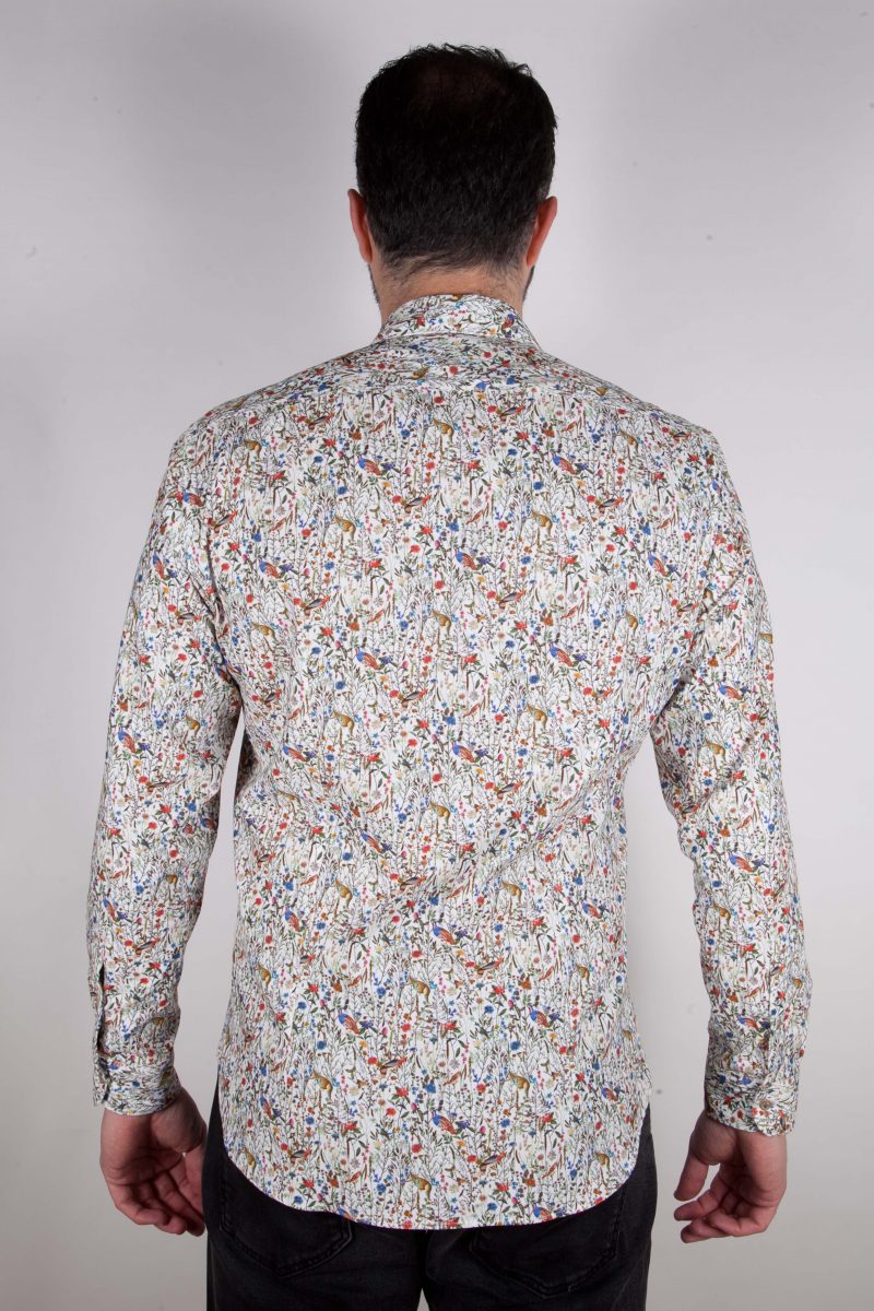 Camicia  in velluto con stampa floreale PISA-66-592-01