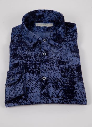 Camicia  in denim con floccato PISA-66-602-01