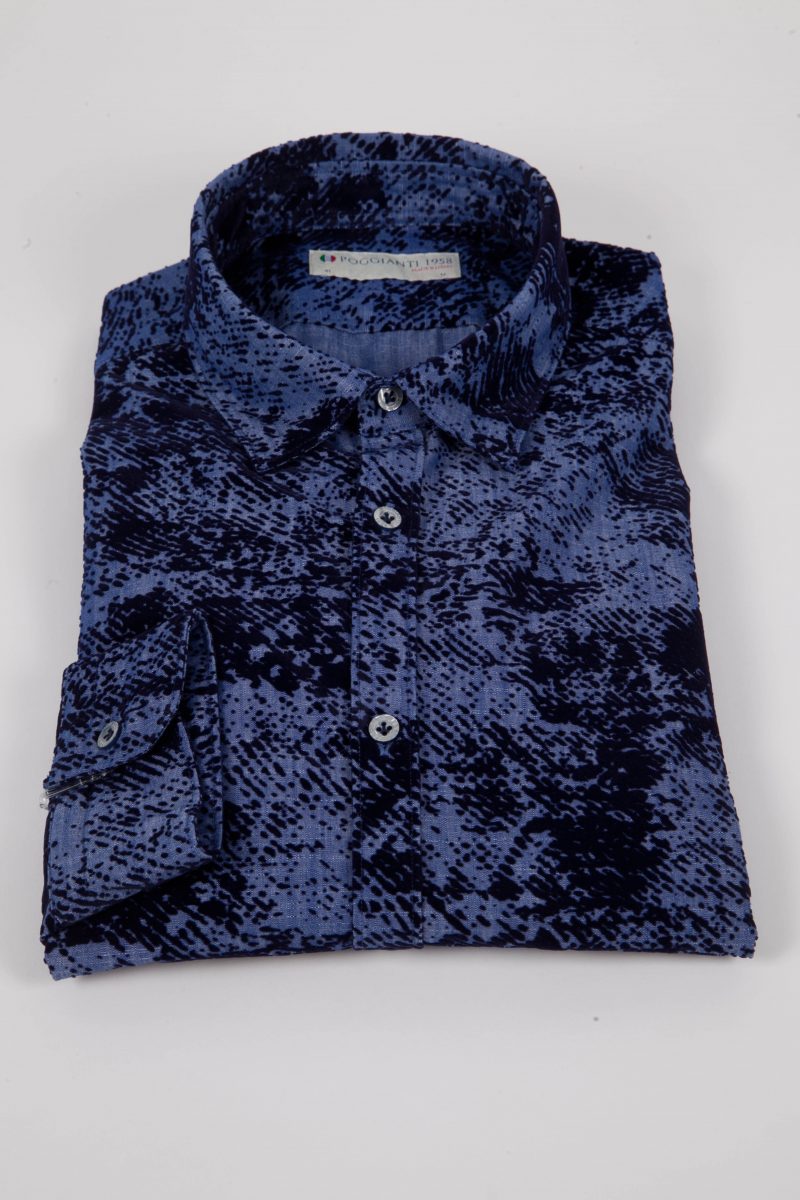 Camicia  in denim con floccato PISA-66-602-01