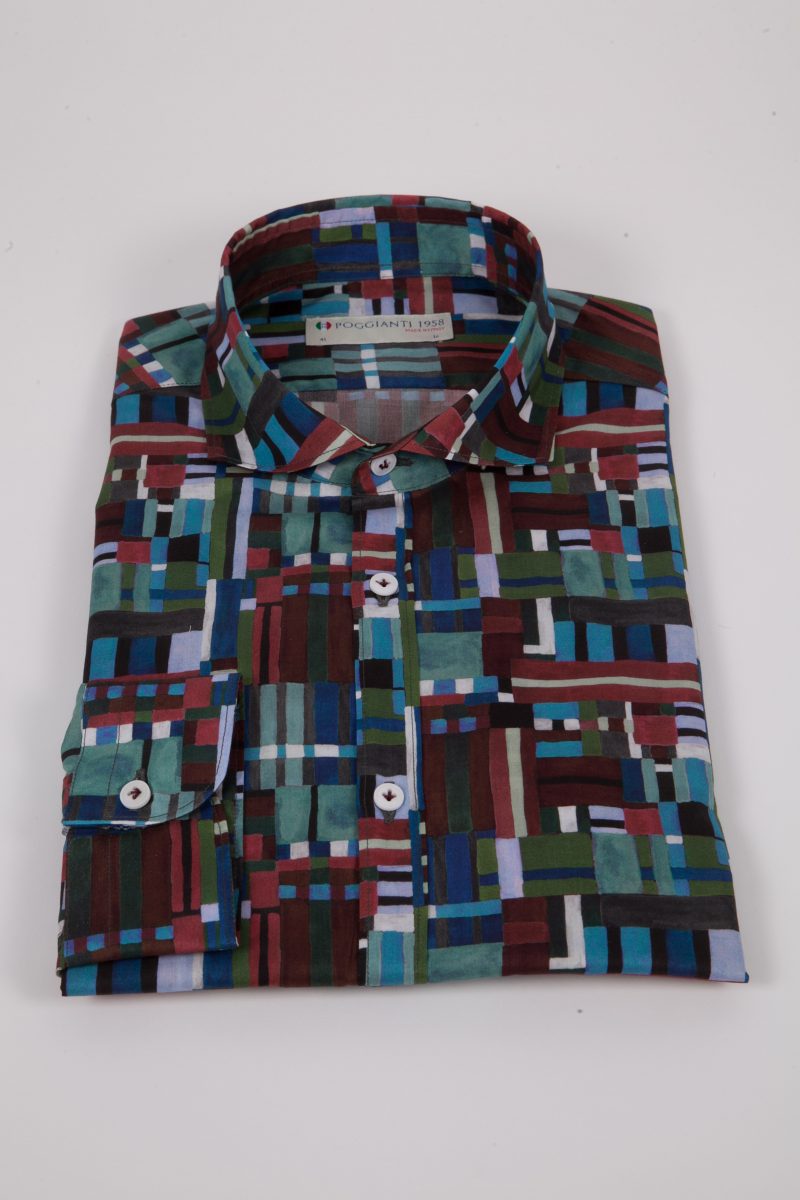 Camicia con stampa geometrica  PISA-65F-557-02