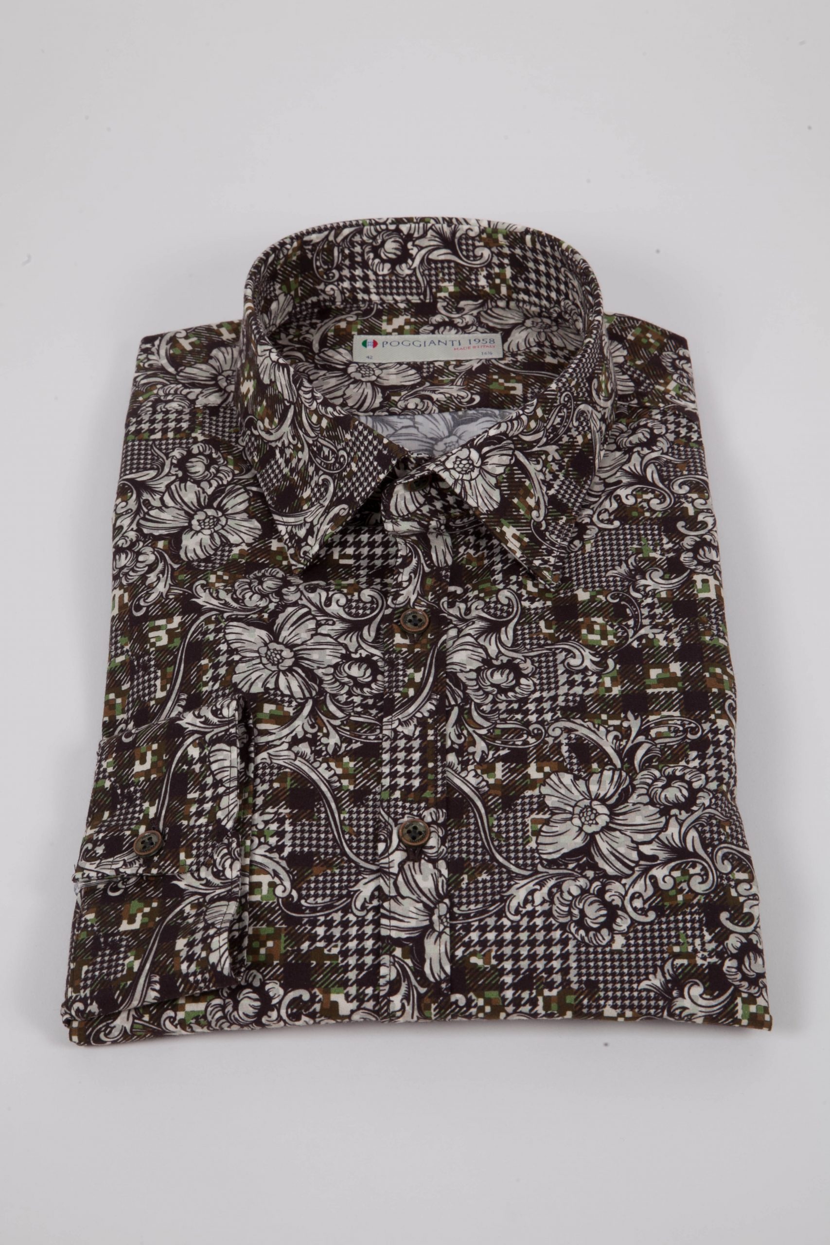 Poggianti Camicia con stampa camouflage PISA-UBB-528-01