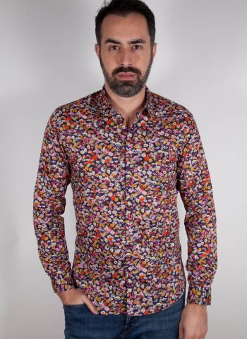 Camicia con stampa floreale PRUNO-66-556-01