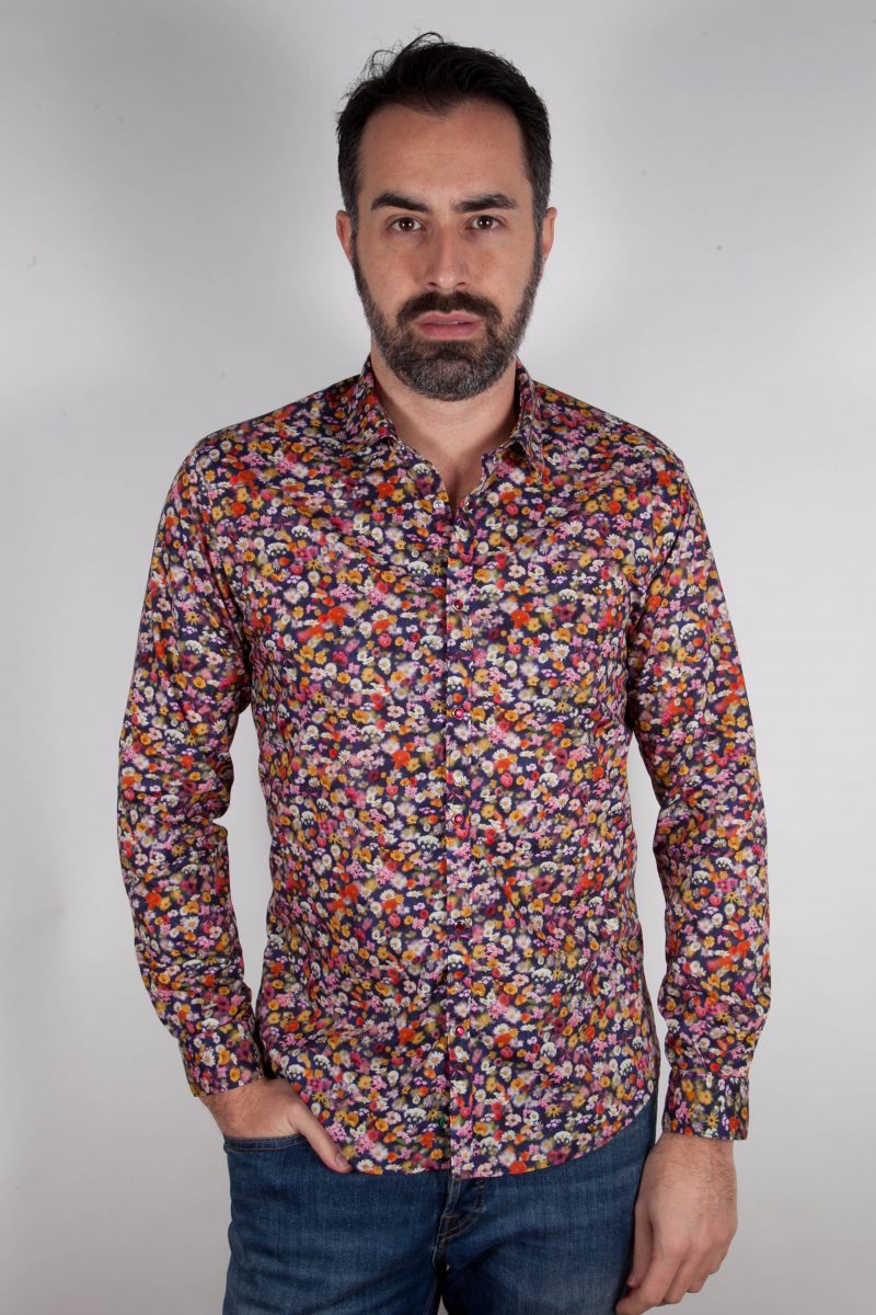 Camicia con stampa floreale PRUNO-66-556-01