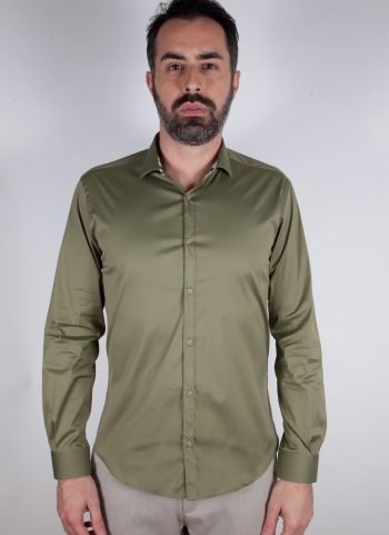 Stretch shirt with french collar in plain color PRACCHIA-62M-500-03