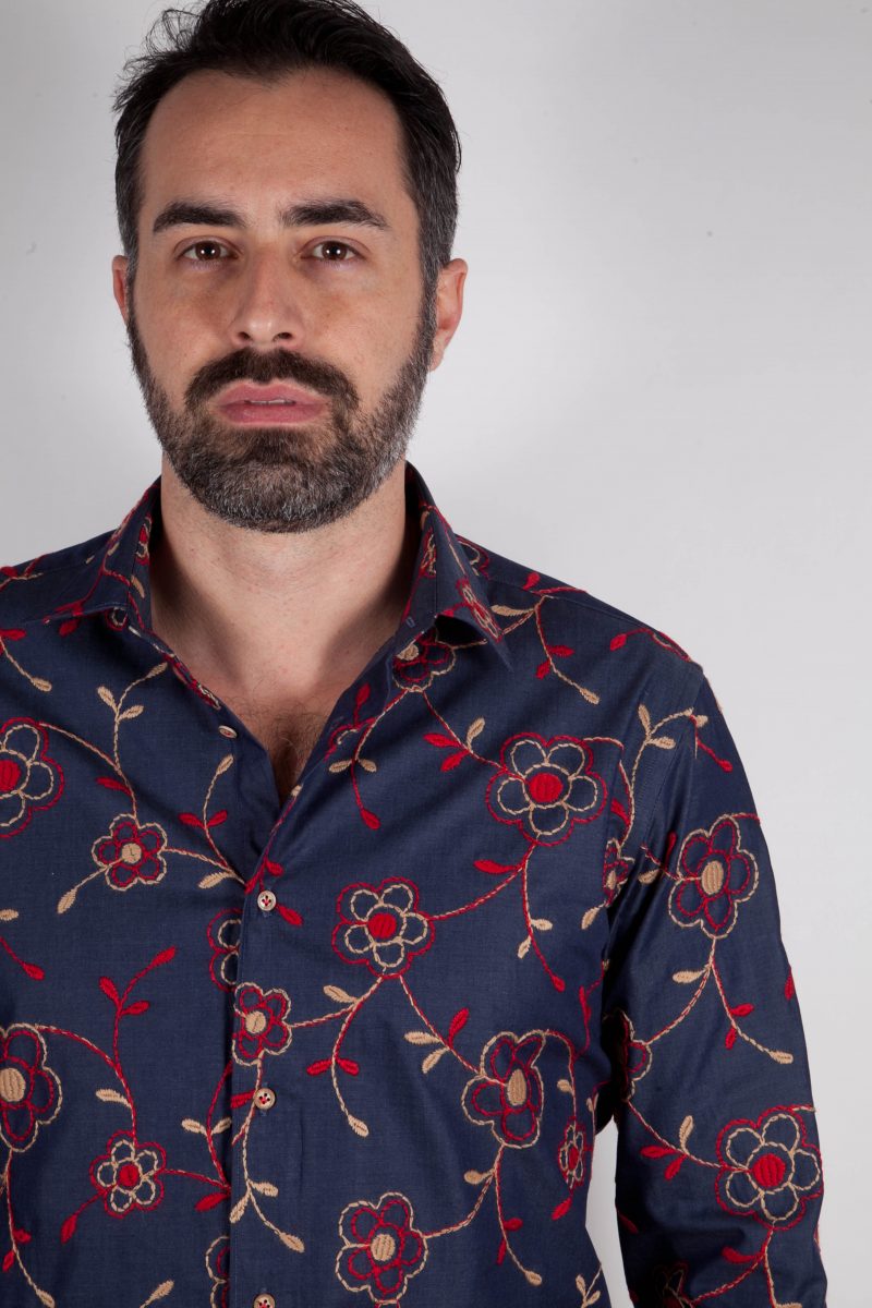 Shirt in Denim with big embroidery FIRENZE-UBBF-605