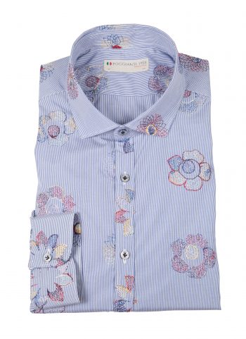 Shirt embroidered with flowers PISA-62F-819-01