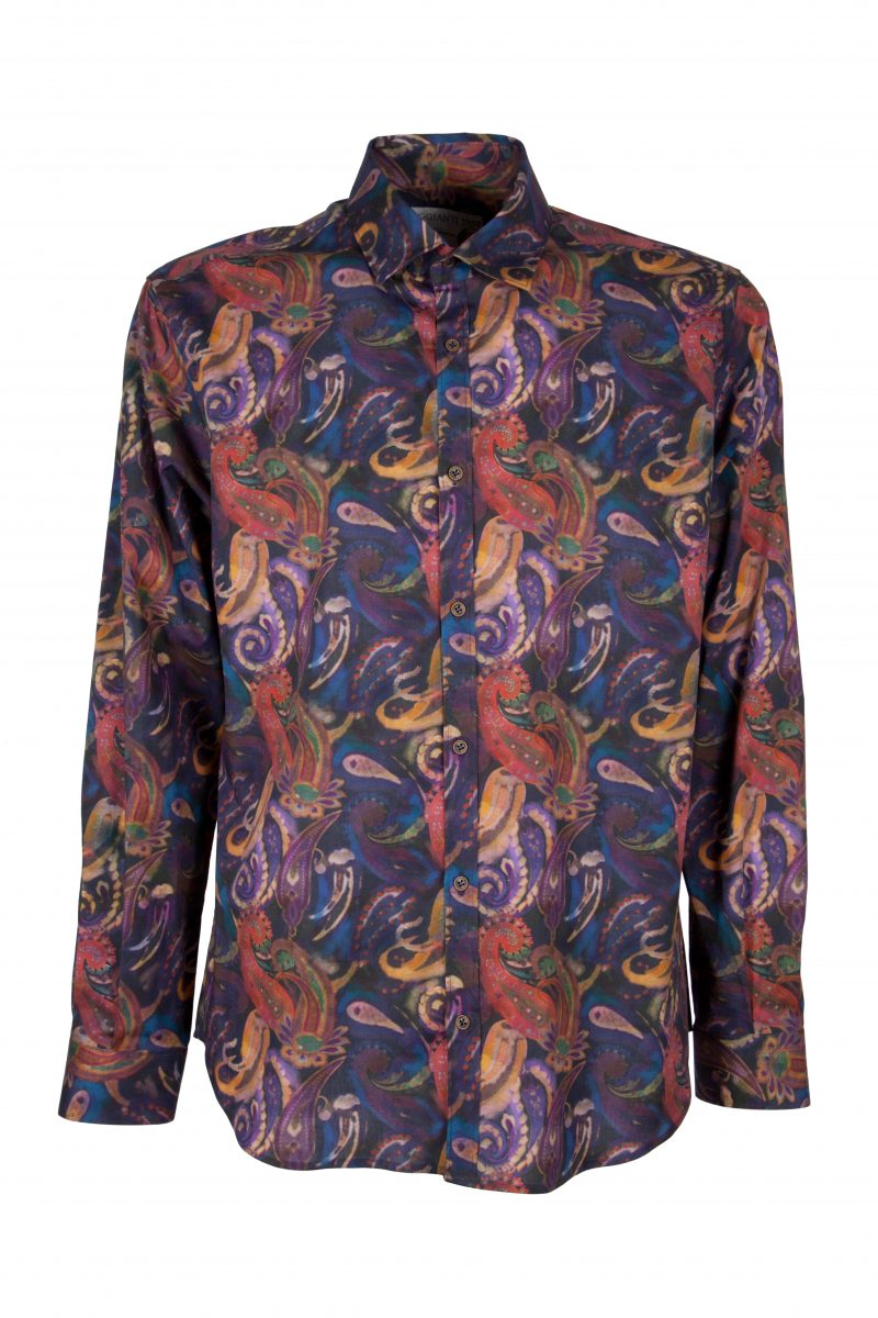 Stretch man shirt with Paisley print PISA-73-163-01