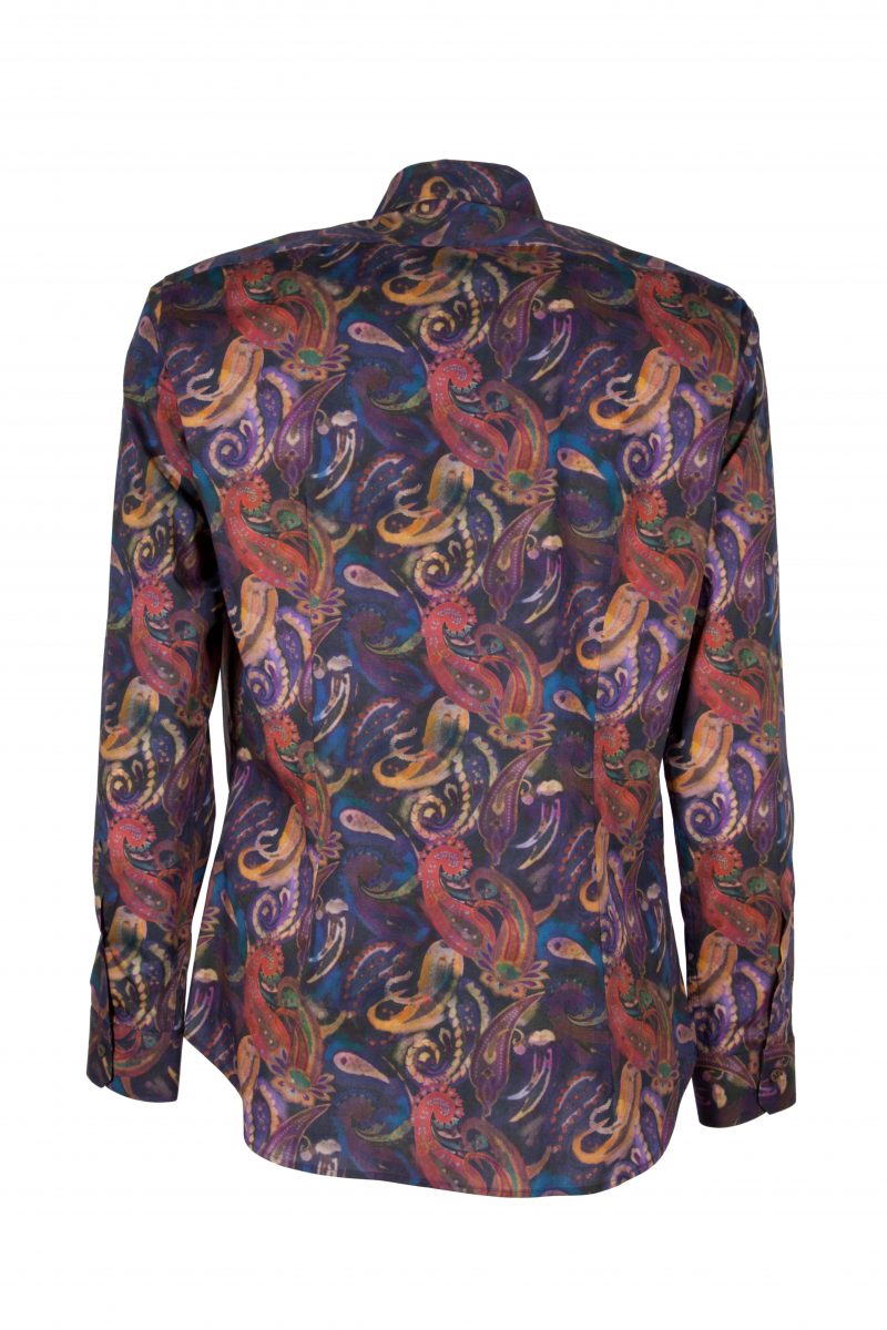 Stretch man shirt with Paisley print PISA-73-163-01