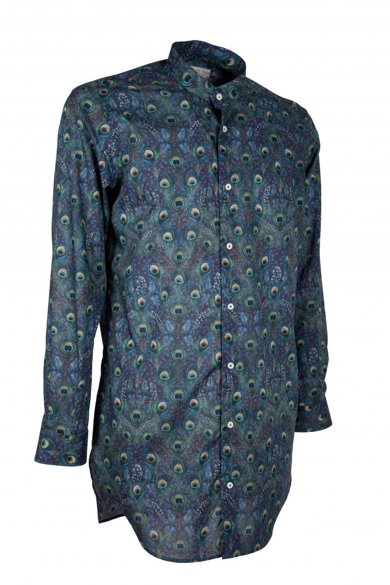 Camicia uomo in cotone con Stampa pavone ARBIA-33-154-02