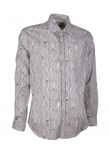 Camicia uomo stretch con stampa righe e animali GIOVI-61-134-02