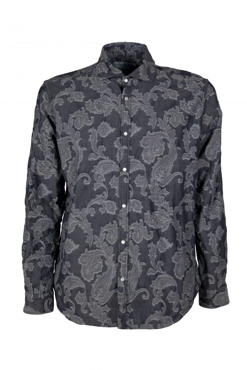 Camicia uomo in Denim Jacquard PISA-60W-236-01