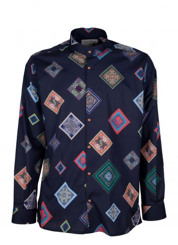 Stretch man shirt with geometric print SCARLINO-33-165-01