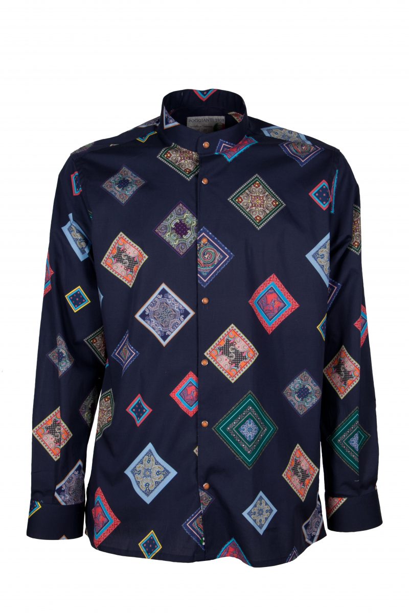 Stretch man shirt with geometric print SCARLINO-33-165-01