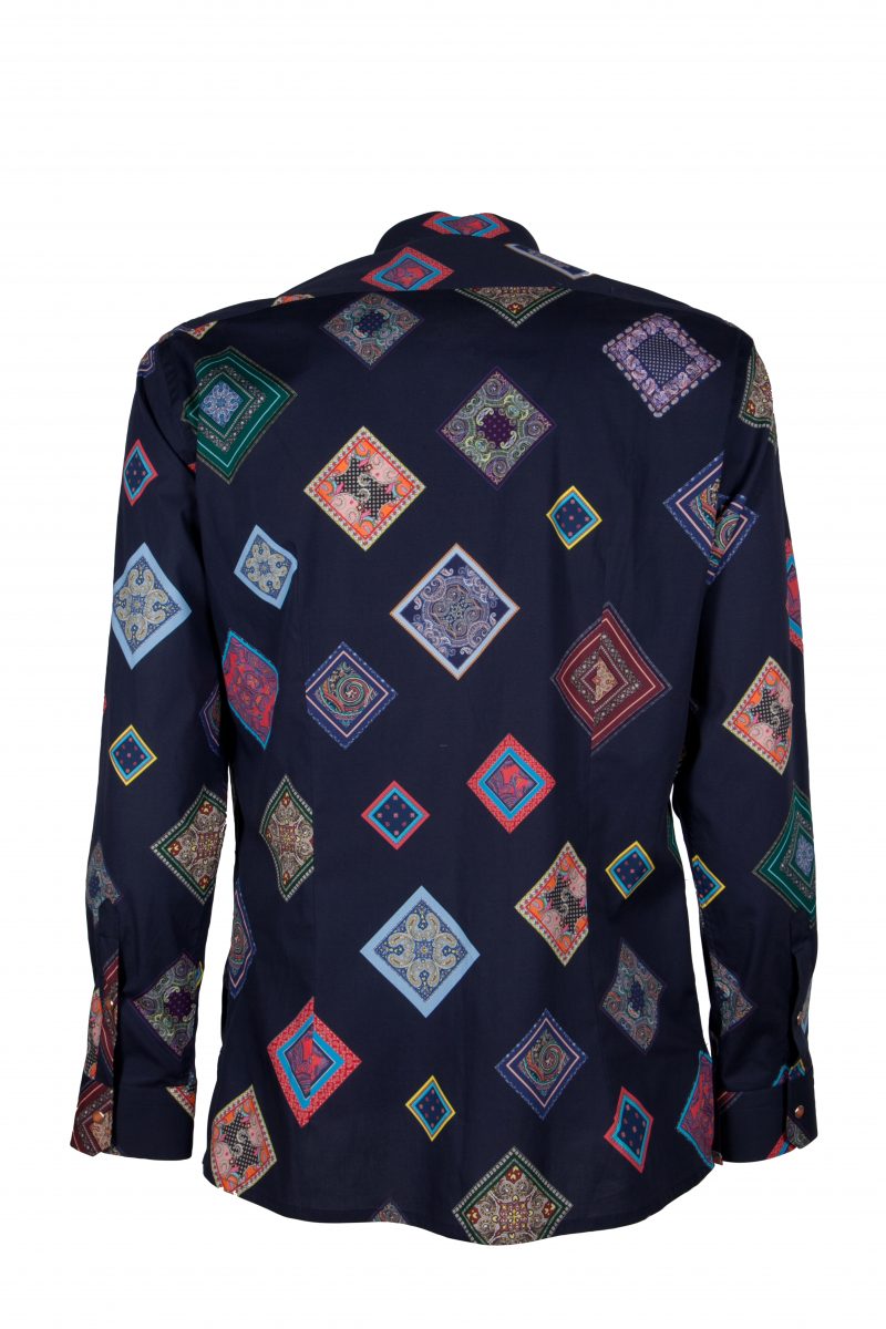 Stretch man shirt with geometric print SCARLINO-33-165-01