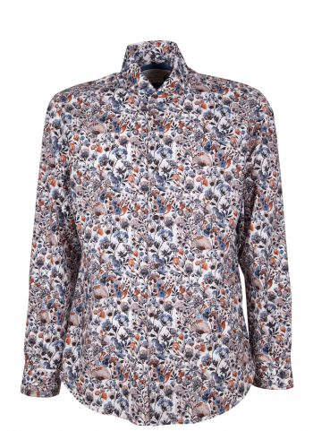 Cotton man shirt with floral print SIGNA-65-146-01