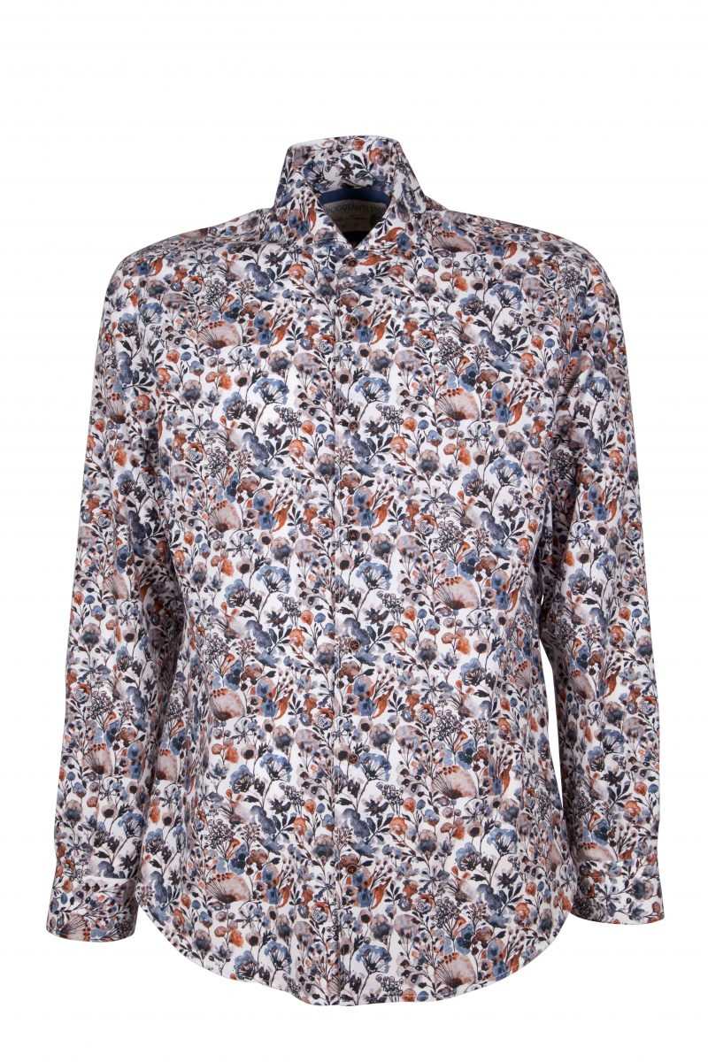 Cotton man shirt with floral print SIGNA-65-146-01