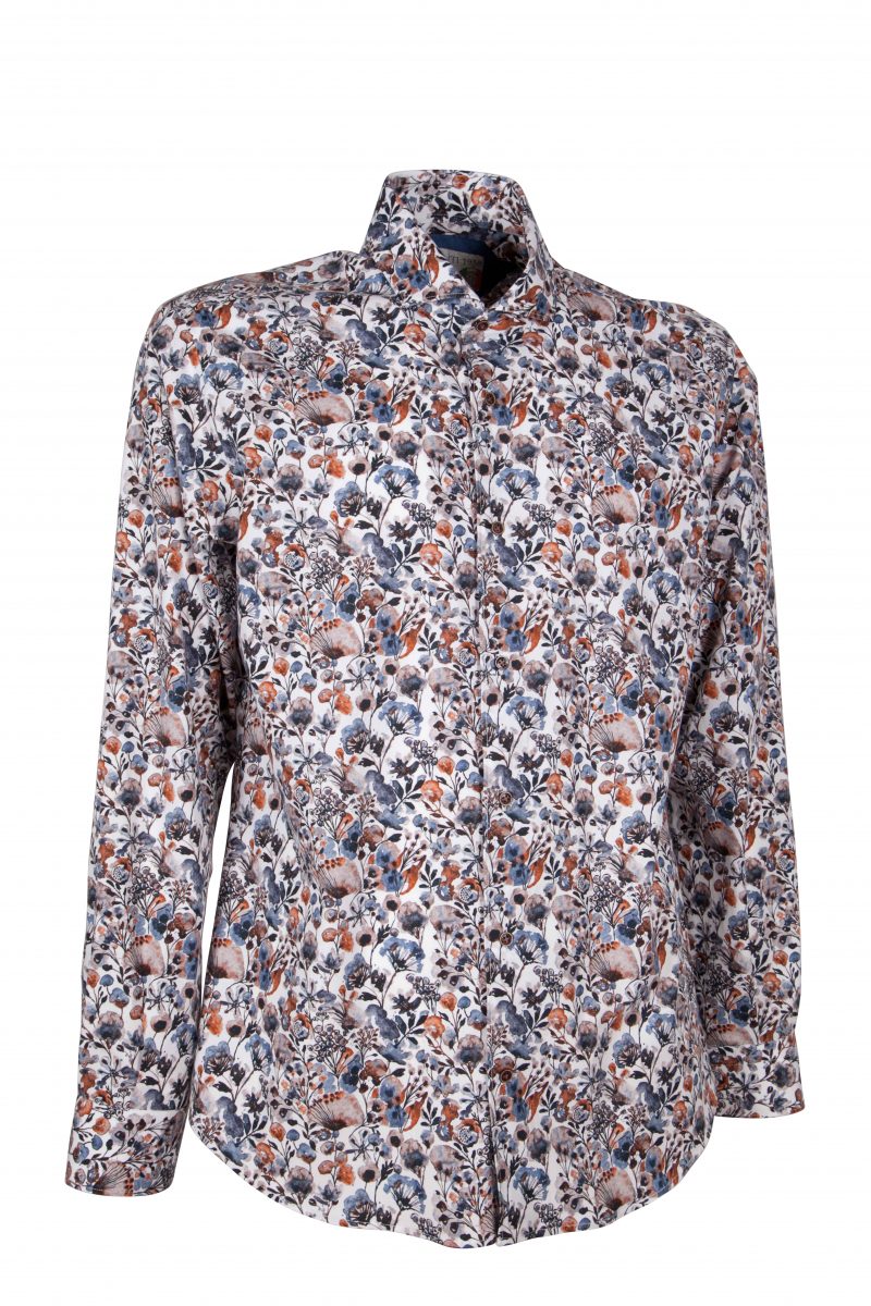 Cotton man shirt with floral print SIGNA-65-146-01