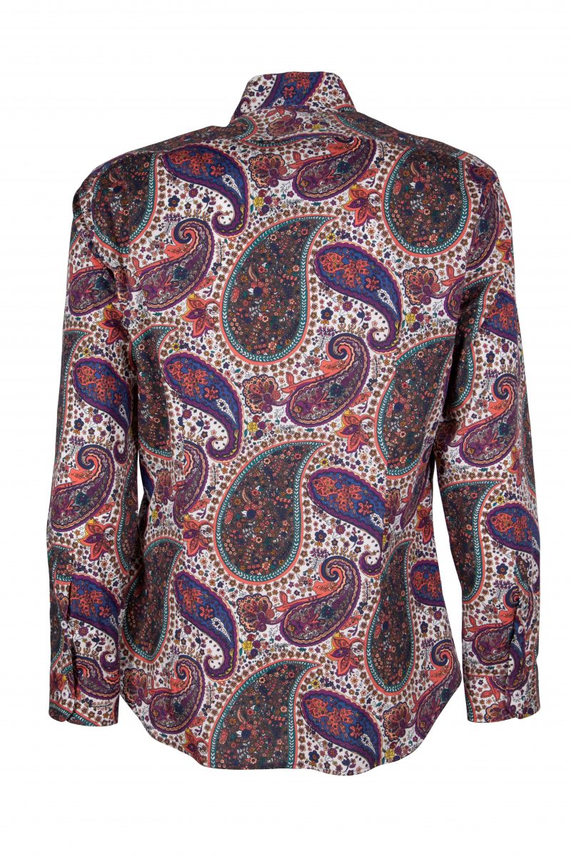 Men's stretch shirt with Paisley print PISA-31F-161-01