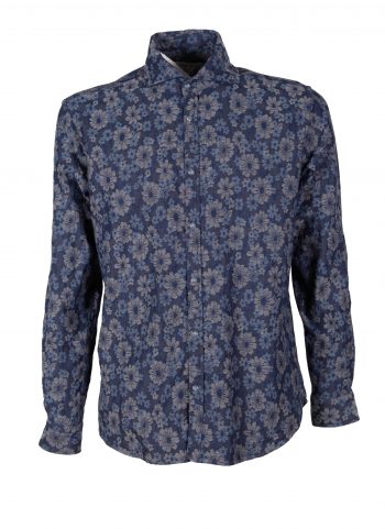 Man shirt in Denim Jacquard PISA-31W-237-01