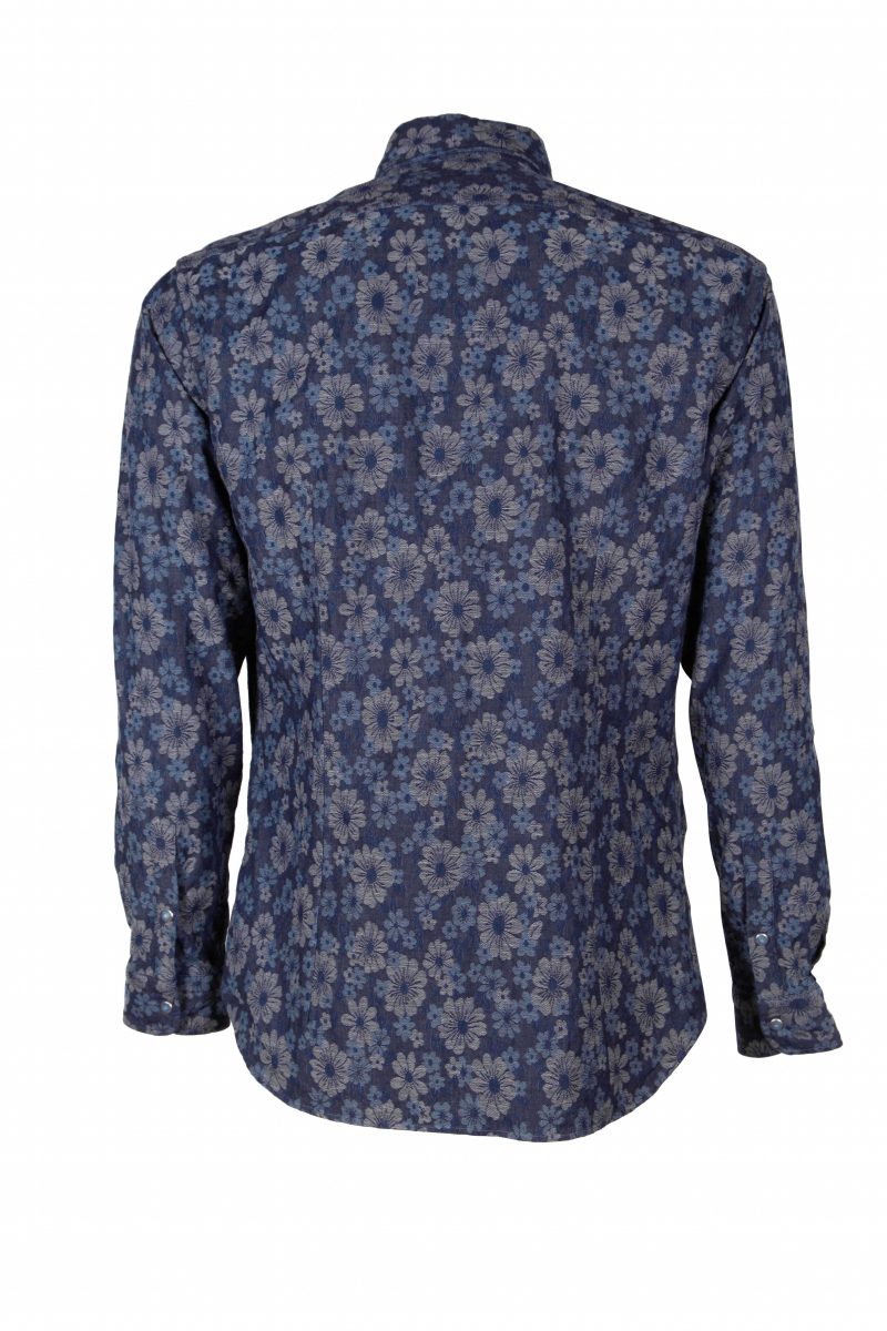 Man shirt in Denim Jacquard PISA-31W-237-01