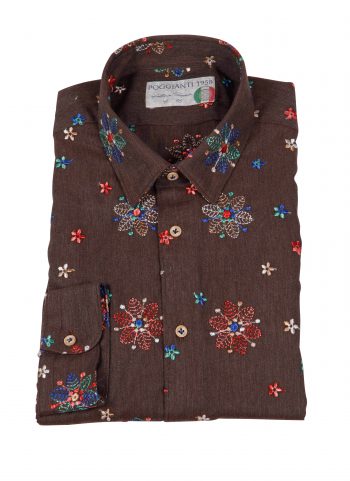 Men's flannel shirt with embroidery FIRENZE-66F-243