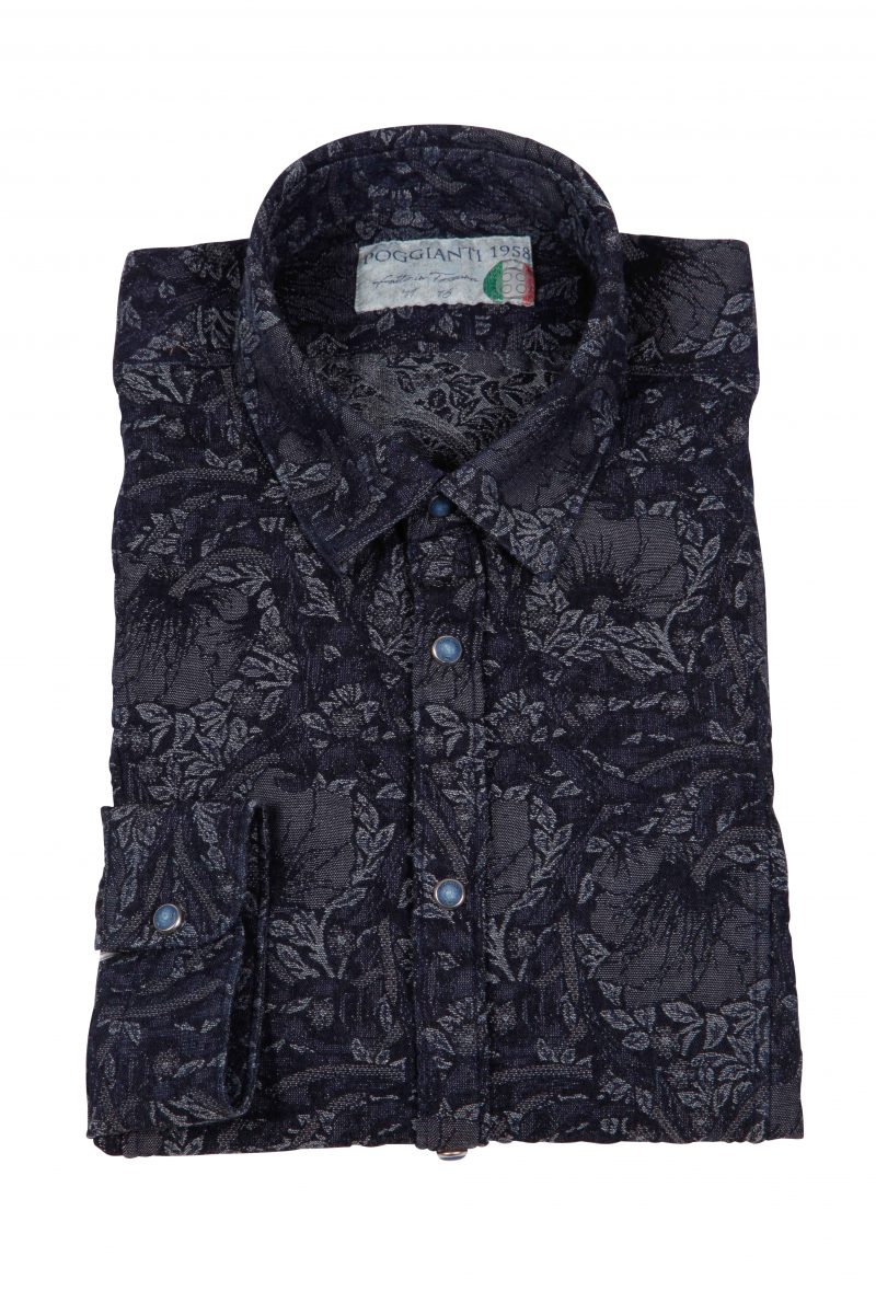 Camicia uomo in Denim Jacquard LEGOLI-66-235-01