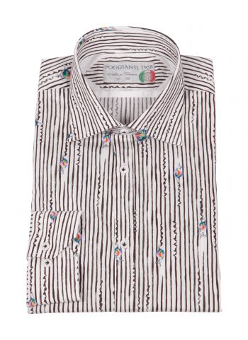 Stretch man shirt with striped and animal print GIOVI-61-134-02