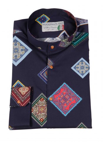 Stretch man shirt with geometric print SCARLINO-33-165-01