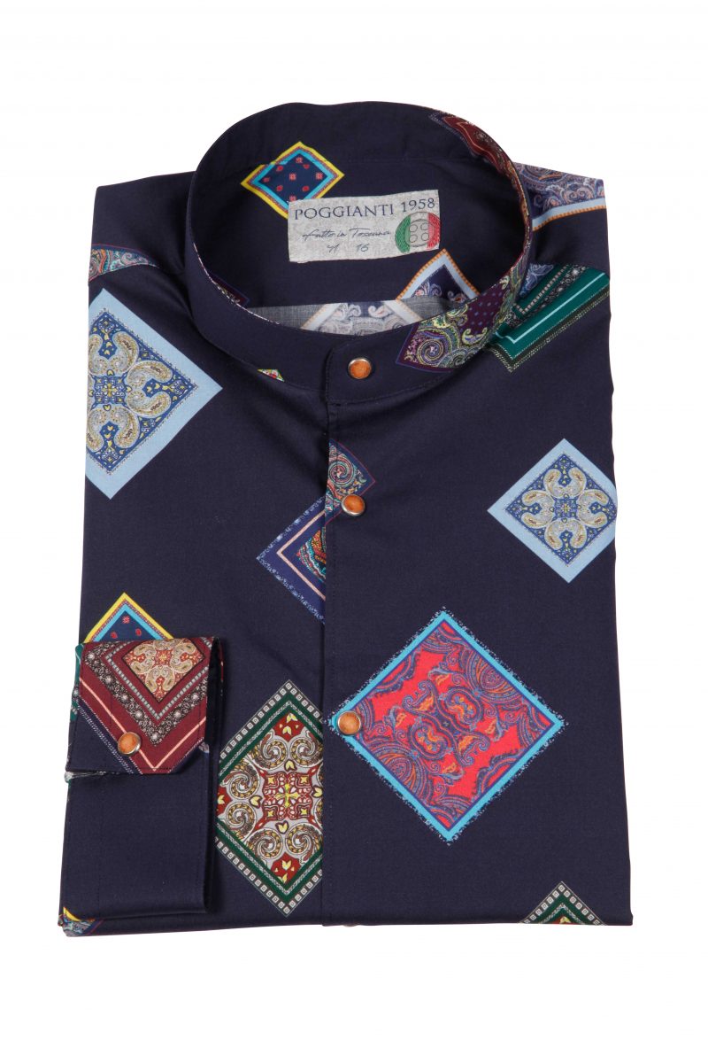 Stretch man shirt with geometric print SCARLINO-33-165-01