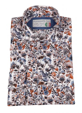 Cotton man shirt with floral print SIGNA-65-146-01