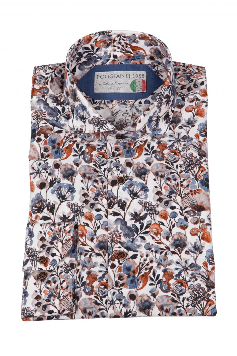 Camicia uomo cotone con stampa floreale SIGNA-65-146-01