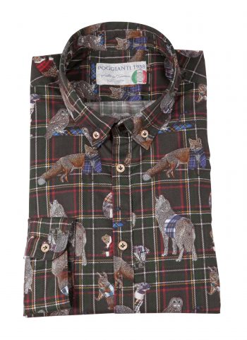 Men's stretch shirt with animal print PISA-64-175-03