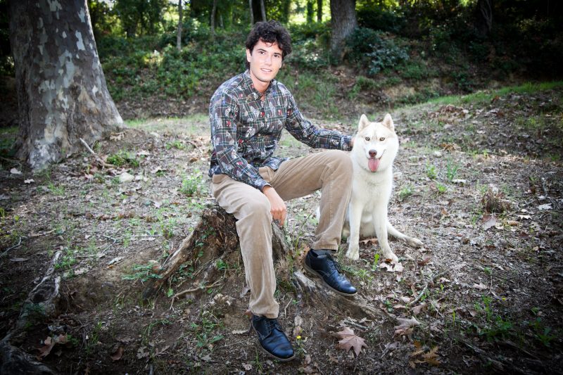 Men's stretch shirt with animal print PISA-64-175-03