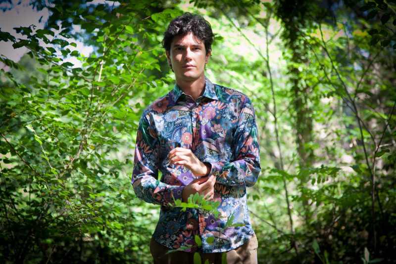 Stretch man shirt with Floral print FIRENZE-61F-162-01