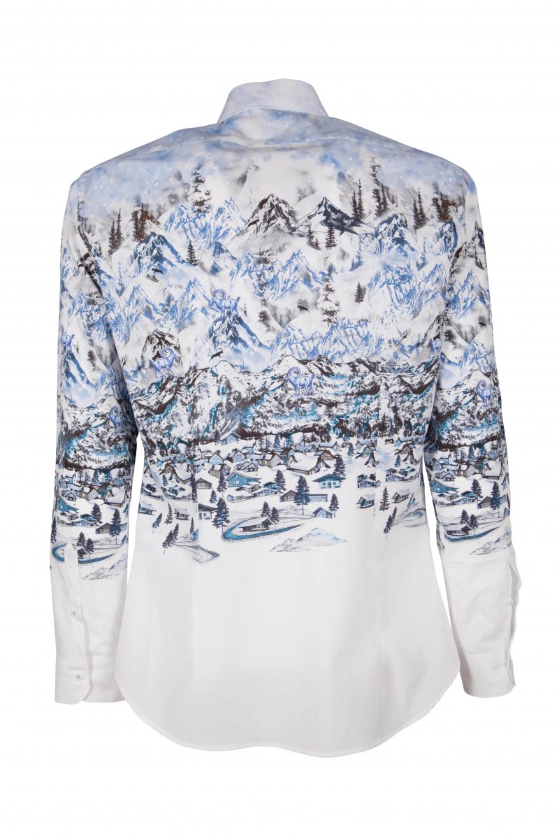 Camicia uomo cotone  con stampa paesaggio i montagna FIRENZE-73F-170-01