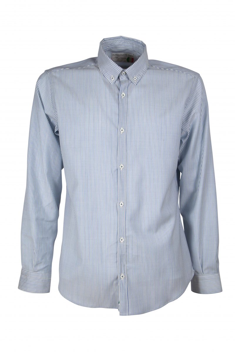 Men's striped shirt in REDA merino wool PISA-64-117-01