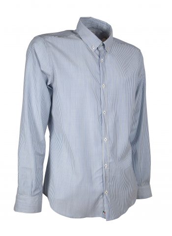 Camicia in lana merinos REDA a righe PISA-64-117-01