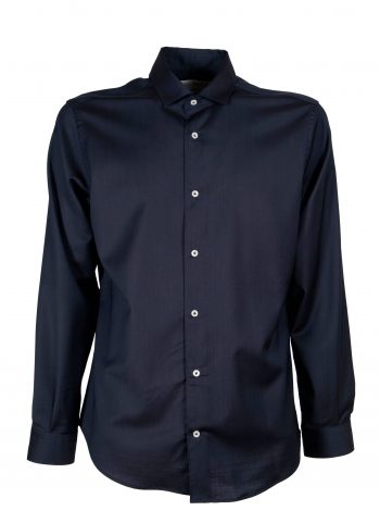 Men's plain blue merino wool REDA shirt FIRENZE-62F-115-04