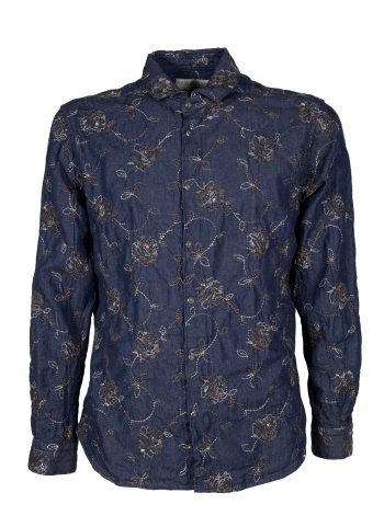 Men's Denim Shirt with Embroidery FIRENZE-31W-249-01