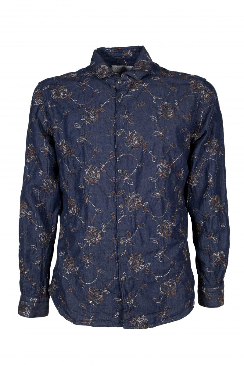 Men's Denim Shirt with Embroidery FIRENZE-31W-249-01