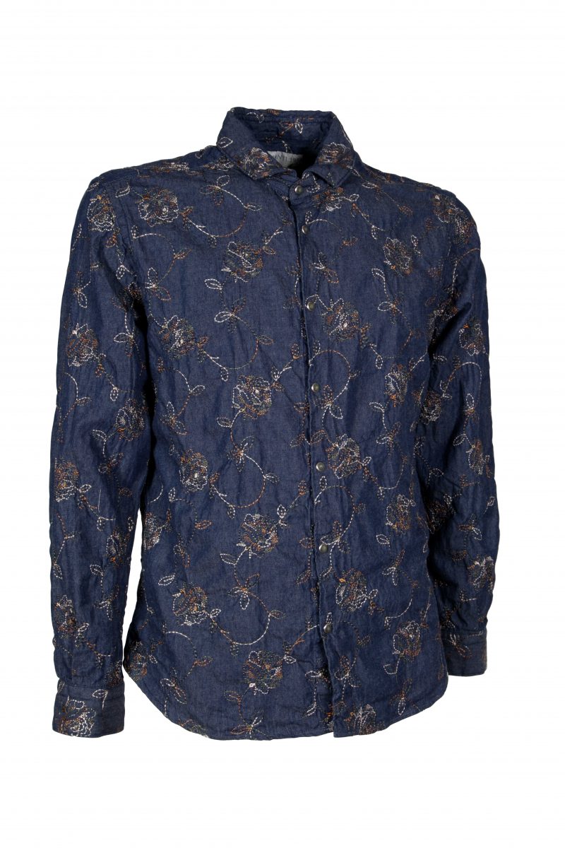 Men's Denim Shirt with Embroidery FIRENZE-31W-249-01