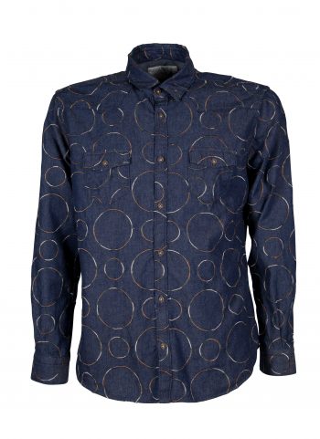 Men's Denim Shirt with Embroidery EMPOLI-66-248