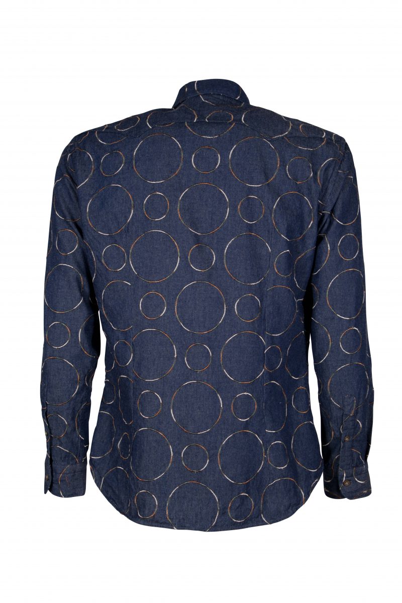 Men's Denim Shirt with Embroidery EMPOLI-66-248