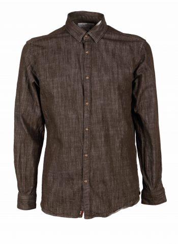 Camicia uomo in denim verde militare CHIUSI-66F-233-02