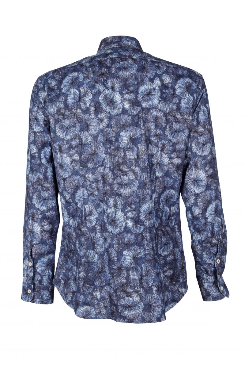 Floral patterned velvet shirt PISA-60-228-03