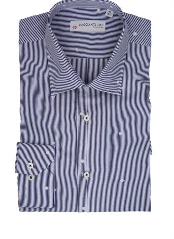 Camicia righe bianco/blu Collo Classico