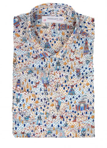 Camicia Fantasia  Collo Morbido Multicolore